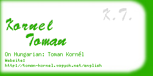 kornel toman business card