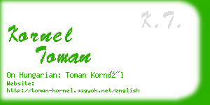 kornel toman business card